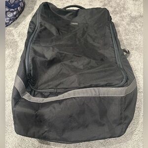 Black Padded Car Seat (or Booster with Back) Travel Backpack